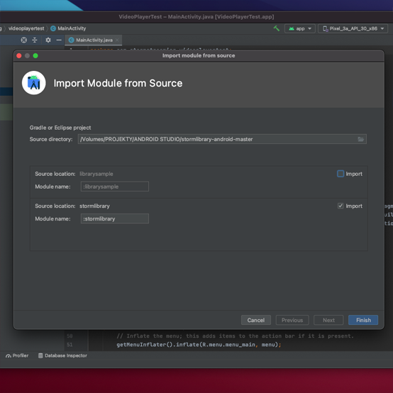 Android Studio select module location