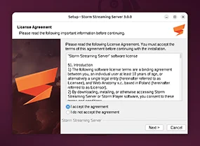 Accept the Software License.