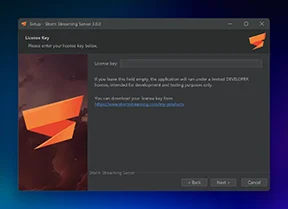 Enter the License Key.