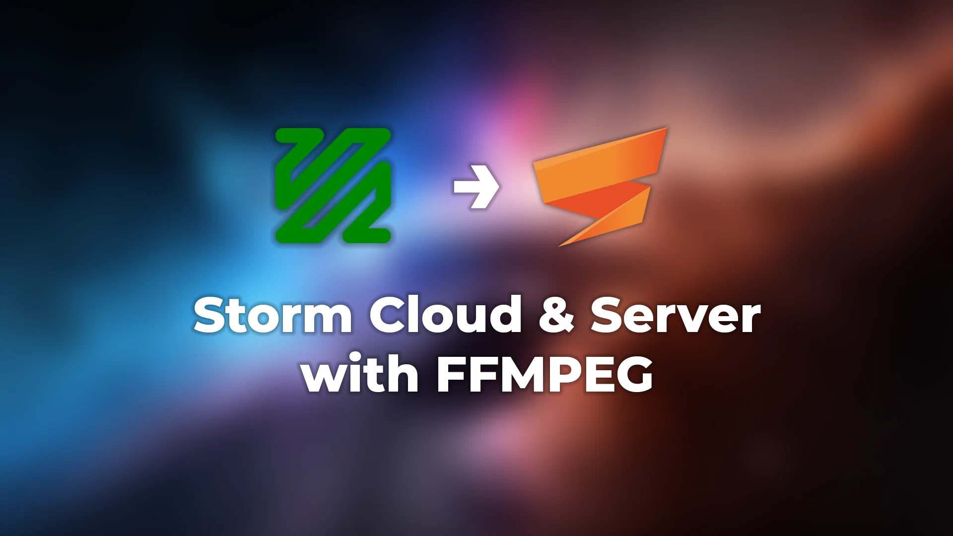 Storm cloud and server with ffmpeg video tutorial