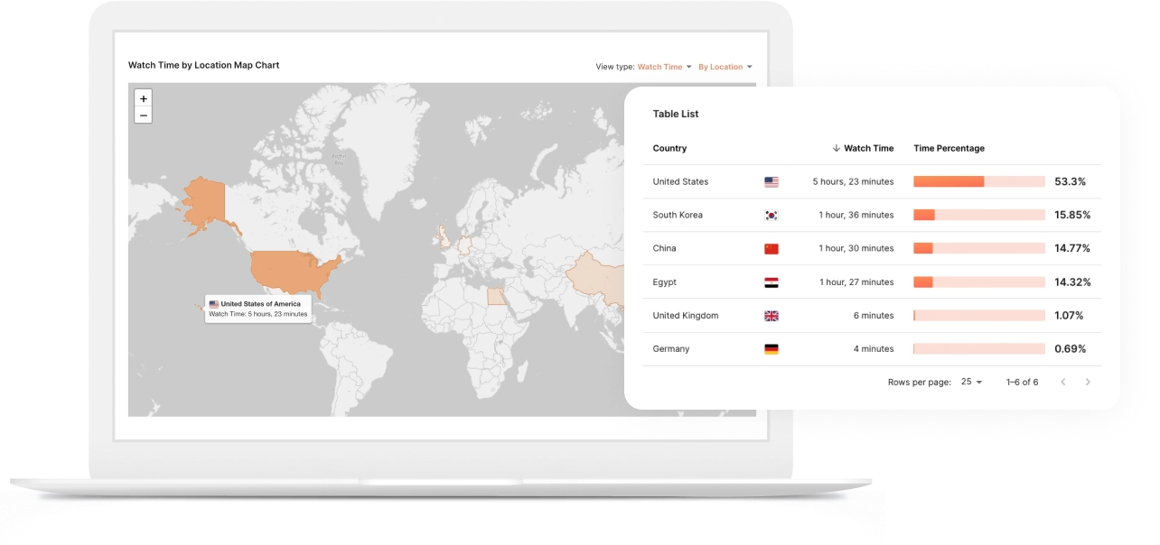 Laptop with countries statistics