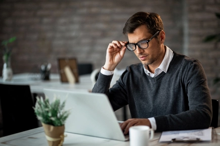 Businessman watching storm stream