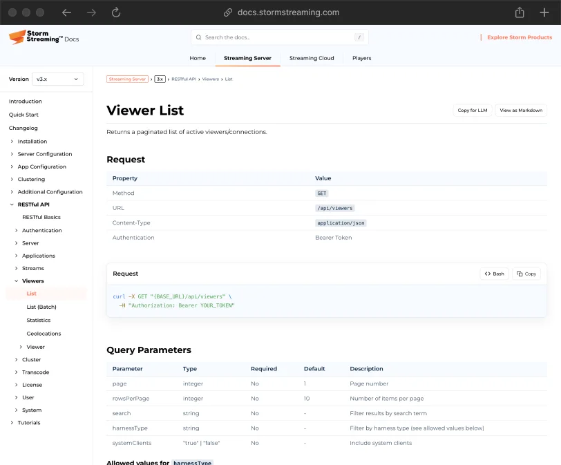 Storm server rest api